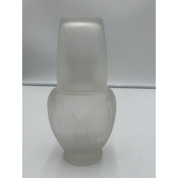 Art Vintage Crabtree Evelyn Frosted Satin Glass Tumble Up Bedside Carafe London 9 Poshmark